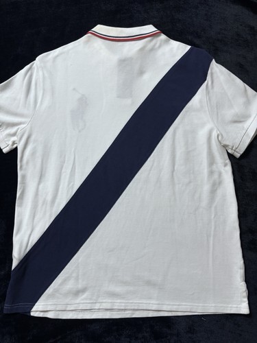 Polo Ralph Lauren Polo Mens Large Slim Fit Big Pony Performance Blue White - Picture 9 of 9