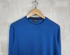 John Smedley Merino Wool Sweater Crew Neck Men's Size M Blue