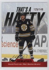 2024 Upper Deck Credentials That's a Hatty Red 125/149 David Pastrnak #TH-DP bc6