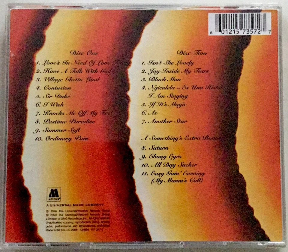 Stevie Wonder, Songs In The Key Of Life (CD, 21 Hit Tracks) Remastered Classics. Foto 2 de 3