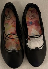 Girls Size 2 Black Ballet Inspired Design Dress Shoes