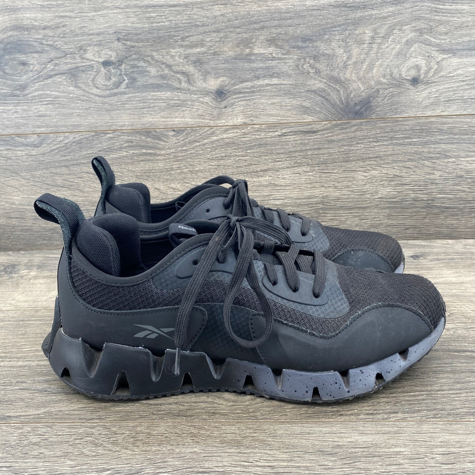 Reebok Zig Dynamica 3 Running Shoes Mens 9.5 Black Mesh Zigzag Sole image 5