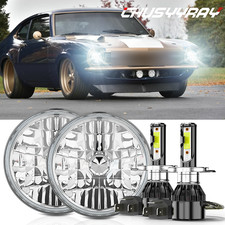Pair FOR 1965 -1973 Ford Mustang 7 Inch Round Led Headlights Hi/Lo Beam 2026 new