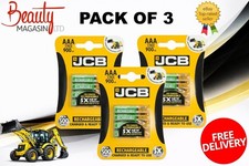 12 x JCB AAA Rechargeable Batteries NiMH 900mAh Pre-Charged High Power (3 PACK)