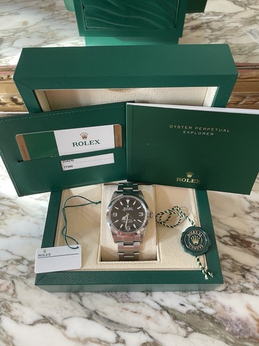 Rolex Explorer 39mm Stainless Steel Watch 214270 MK2 Lume Dial