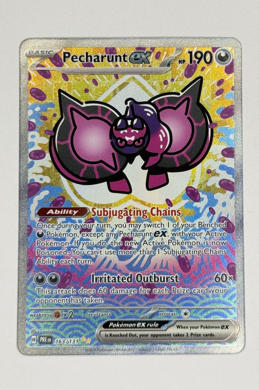 Pokemon TCG Pecharunt ex 163/131 Prismatic Evolutions Special SIR Holo Card NM