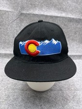Colorado State Hat Cap Snap Back Adult One Size Black Blue Cotton Logo Mountains
