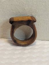 Wooden Ring Size 10 Handcarved Natural Wood Grain Thick Band