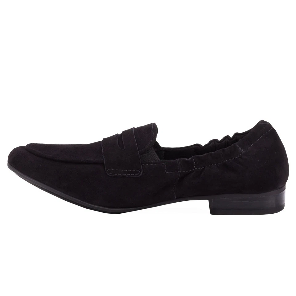 Ros Hommerson Trish Mujer Penny Mocasín Mula Sin Cordones Negro Gamuza Zapato Plano 8M Foto 2 de 4