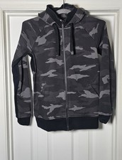 Athleta Hoodie Womens Small Gray Camo Triumph Full Zip Sweatshirt Jacket