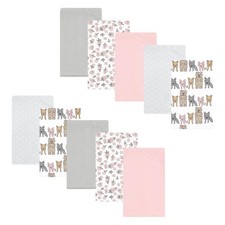 Luvable Friends Hudson Baby Flannel Burp Cloths 10pk, Woodland Bloom Pink
