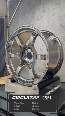 CIRCUIT CSF1 18x9.5 5x114.3 +25 CHROME SPUN FORGED WHEELS DRIFT