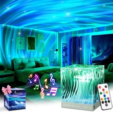 Mubarek Northern Lights for Bedroom,15 White Noise + Bluetooth Galaxy Light P...