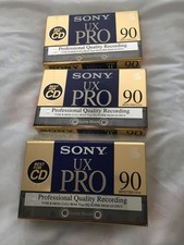 Lot of 3 NEW Sony UX-Pro 90 Type II High Bias Blank Audio Cassette Tapes Sealed