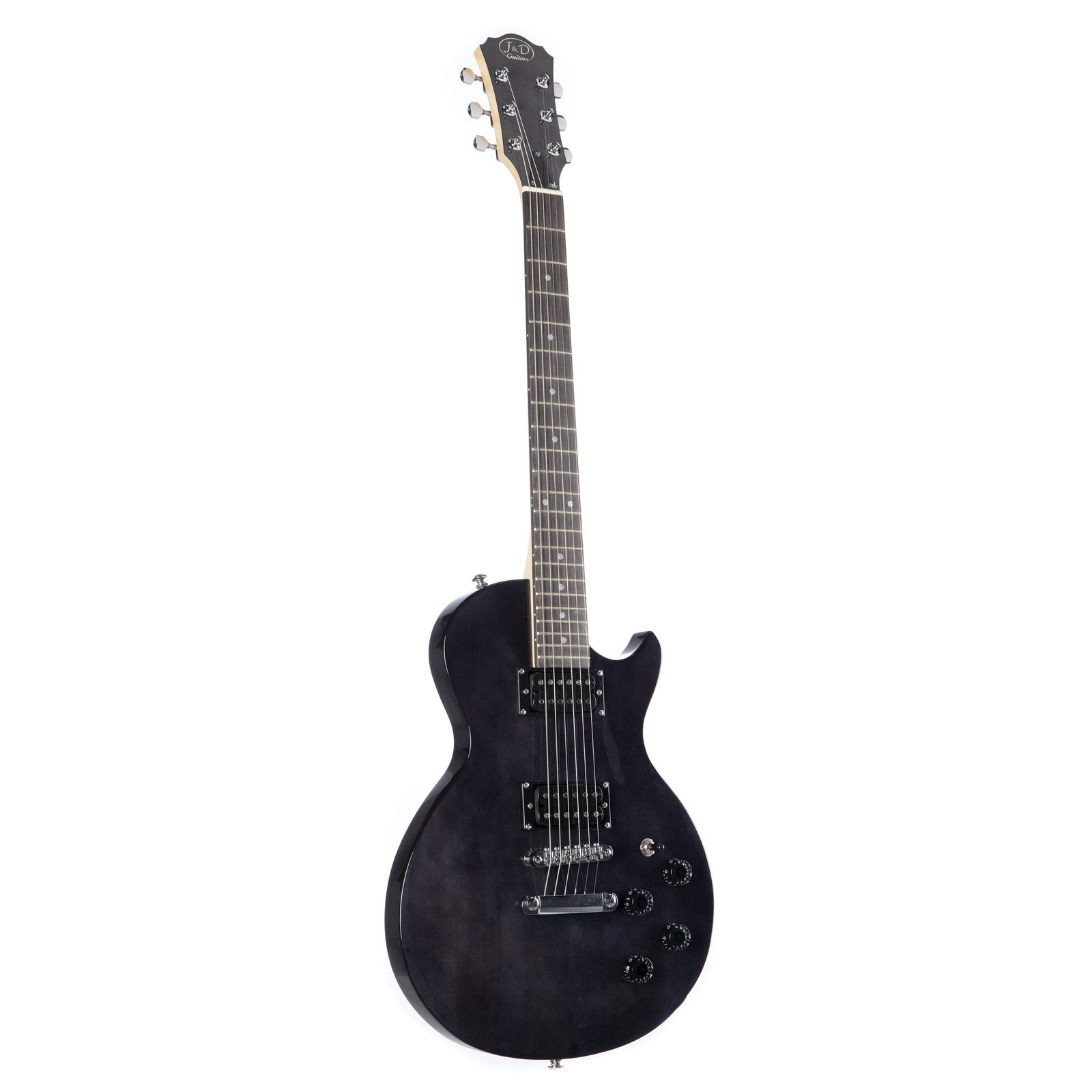 J-D L80 E-Gitarre Single Cut Transparent Black Hardwood Korpus Ahorn Hals 22 22990₽