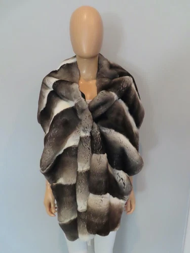 Foulard rectangulaire fourrure orlag beige/écru/marron Christian Dior