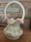 Fenton 95th ANNIVERSARY 2000 Historic Collection Lotus Mist Butterfly Basket