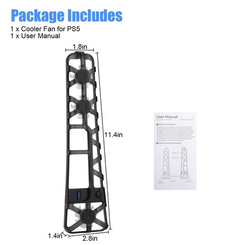 Upgraded Cooling Fan Kit For PS5 Slim Disc/Digital Console Cooler Fan USB 3.0 - Picture 3 of 11