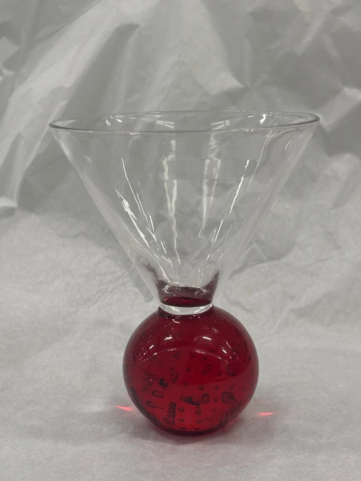 COPA MARTINI COSMOPOLITA Vidrio VÁSTAGO BOLA ROJO RUBÍ Foto 3 de 4