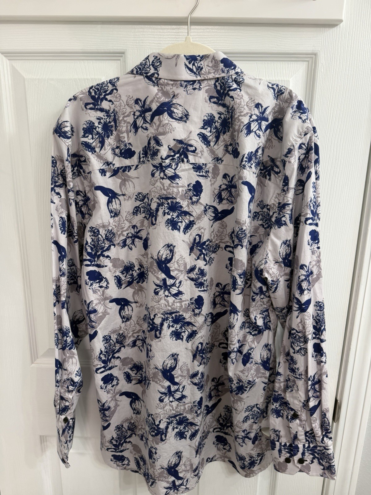 Ameri Mode Button Up Blue Multicolor, Flowers, La… - image 2