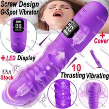 Thrusting Massager 10 Speed Wand Vibrating Massage Full Body Stimulate For Women