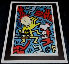 DEATH NYC ltd ed signed framed art print 45x32cm Charlie Snoopy punk rock mohawk