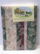 Cotton Park Cottage Tablecloth ~ Holly Leaves Jacquard ~ 60 x 84 Oval NEW