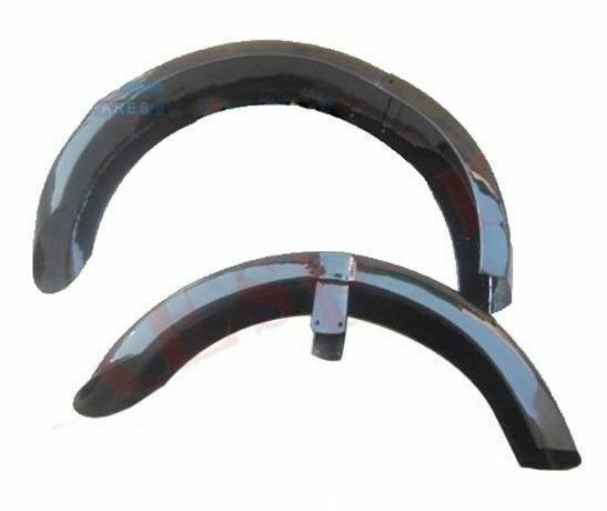 FüR Norton Dominator Modell 7 Vorne & Hinter Schutzblech Set Stahl Schwarz-image