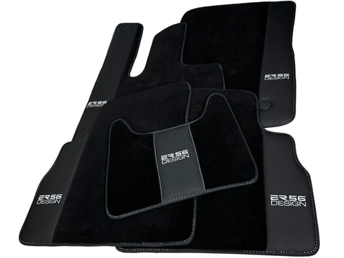 Black Floor Mats for Mercedes Benz G-Class W463 (2018-2023) with Leather | ER56 - Picture 2 of 12