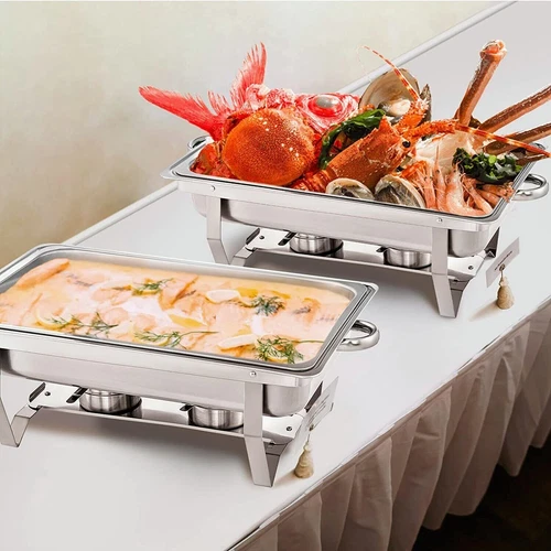 9L Rectangle Chafing Dish Stoves Food Warmer Stainless Steel Chafer For Buffet - Picture 12 of 16