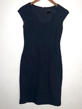 Ann Taylor Cap Sleeves Lace Sheath Dress Navy Blue Lined Formal Event Sz 0