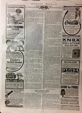 1912 Coca Cola Very Rare -Original Ad For 1912 Calendar -Full Newspaper-Free Shp