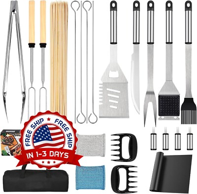 Herramientas para parrilla 122 piezas Regalos para hombres, Día del padre NEW US