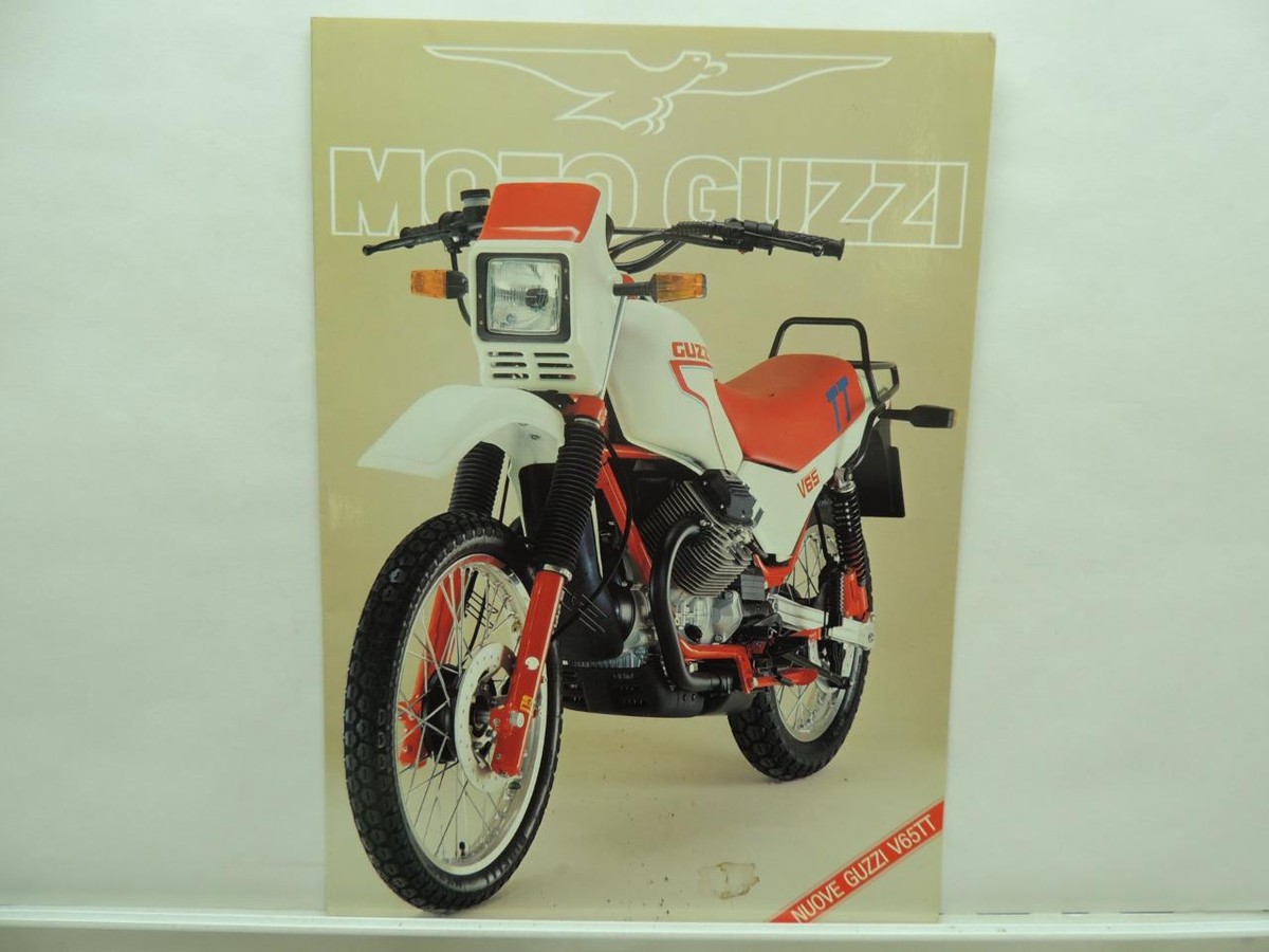 Moto Guzzi V65TT Motorcycle Italian Brochure Specifications L12324 - Main Image