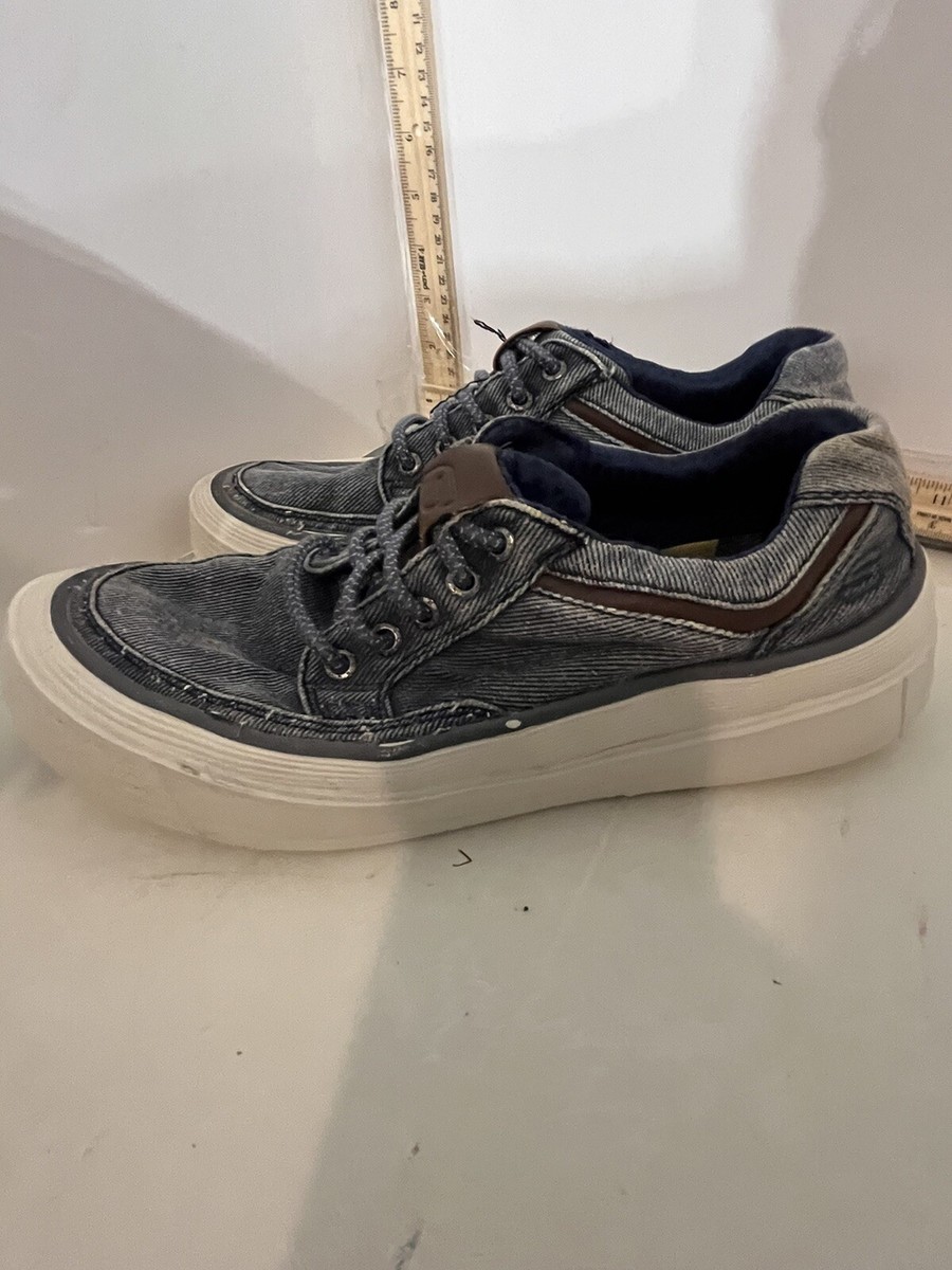Mens Skechers Lace Up Denim Sneakers Casual Loafers Size