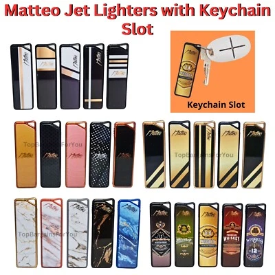 MATTEO Windproof Jet Flame Lighter Set Rare Dustproof Electronic Gas Refillable