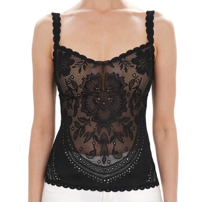 DOLCE & GABBANA Blumen Spitze Korsett Top Schwarz IT 40 DE 34 XS S 
