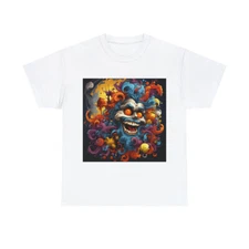 Unisex Adult T Shirt Haunted Clown Scary Horror Halloween Metal Band Gothic Emo