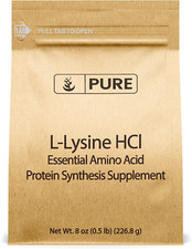 Lysine HCL Powder 8 Oz 100 Pure  Potent, Unflavored  No Additives, Vegan,