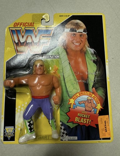 WWF WWE Owen Hart Hasbro Figure Yellow Card MOC &a...