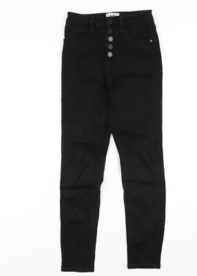 Paige Damen Skinny Jeans schwarz Baumwollmischung Größe W26 L28 in