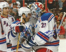 New York Rangers Martin St Louis Cam Talbot Dual Autographed 8x10 NHL Photo COA