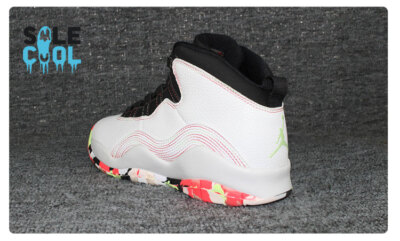 Nike airjordan10 gs エアジョーダンgs Nike Air Jordan AJ10 Retro GS White Barely Volt Ember Glow Shoes
