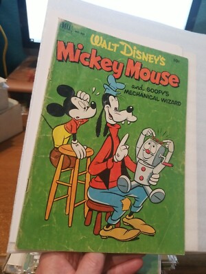 Four Color #401 Mickey Mouse Goofy's Mechanical Wizard Moores Dell 1952 GD+ 2.5