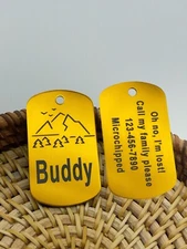Pawtographize Dog Cat ID Tags Personalized  Pet Name Tags Engraved Customized