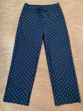Gap Pajama Pants Womens Small Navy Flannel PJ Polka Dot pockets Drawstring - NEW