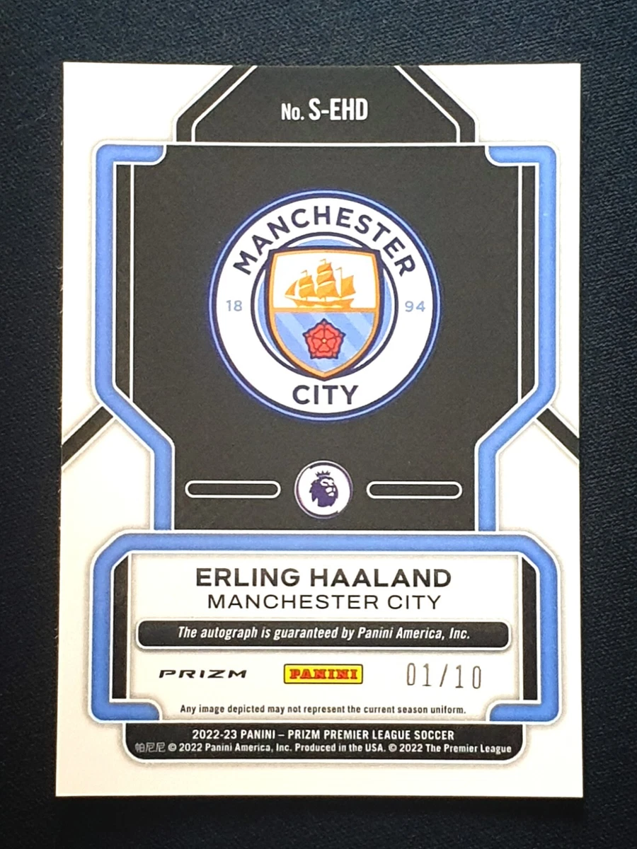2022-23 Panini Prizm Premier League Signatures Gold Erling Haaland