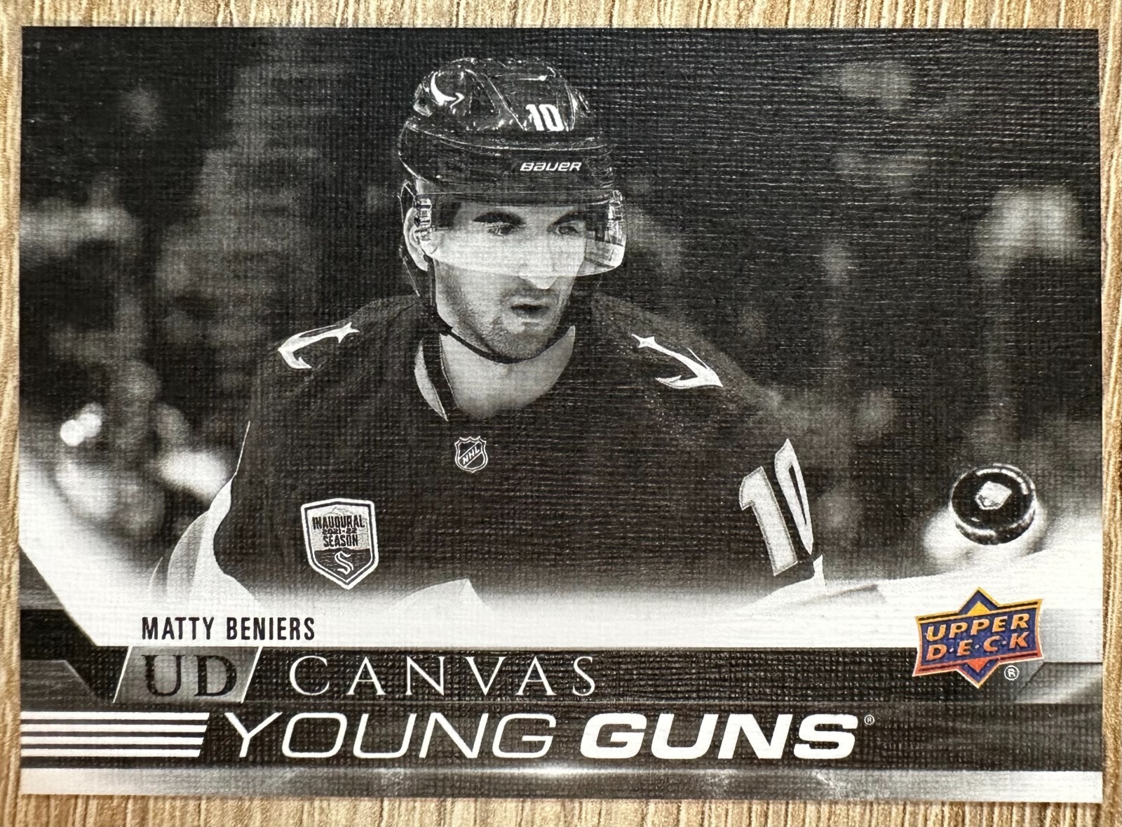 MATTY BENIERS 2022-23 UPPER DECK SERIES 1 YOUNG GUNS BLACK & WHITE CANVAS #C100