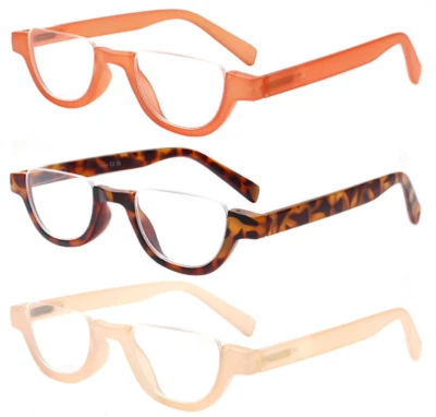 Half Moon Designer Chic Retro Compact Reading Glasses - New Colours just added
