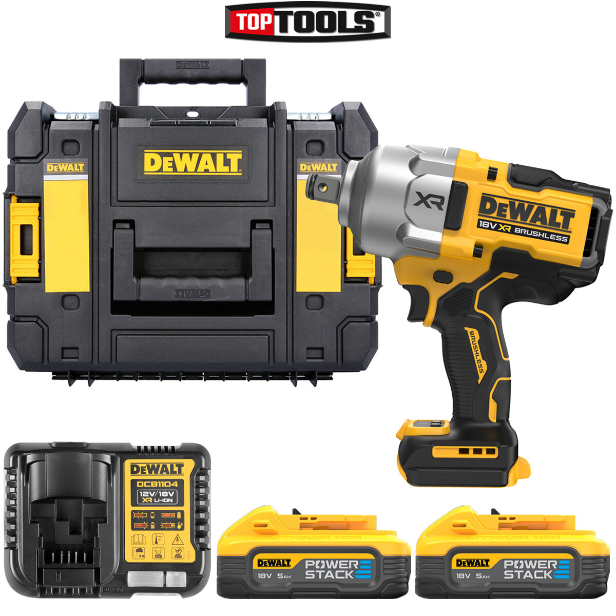 Dewalt DCF964 18V XR Brushless Impact Wrench x 5Ah Batteries - Main Image